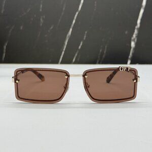 NEW OFF-WHITE OERI13N TAMPA 7664 SUNGLASSES WOMEN SQUARE HAVANA EYEWEAR